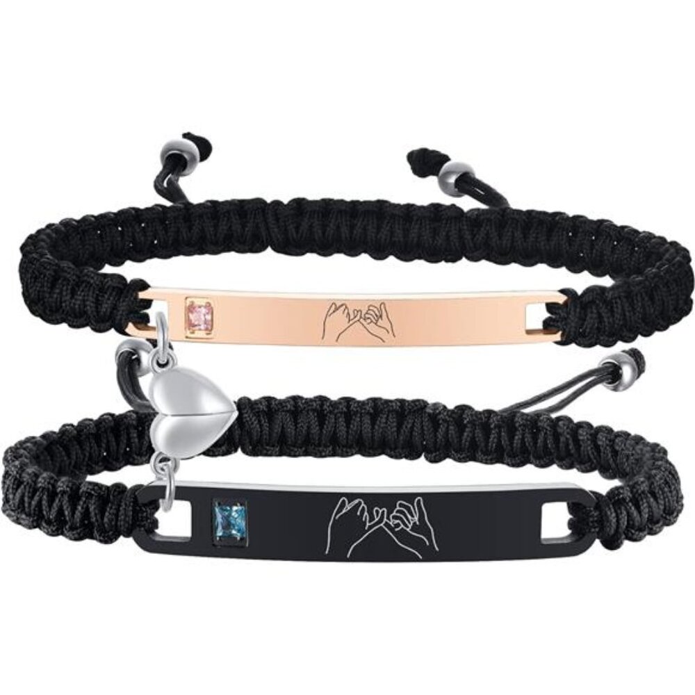 Personalized Couple Bracelet Customized Couple Bracelets Set Mutual Attraction